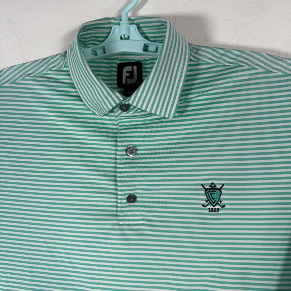 Footjoy Polo Shirt Mens Large Green Titliest Golf Performance Short Sleeve